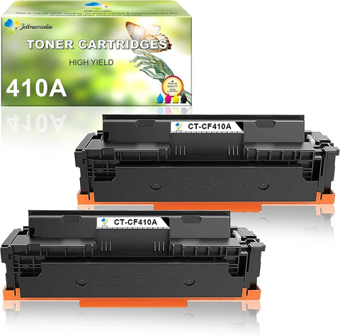 JTM Compatible 410A Toner Cartridge for HP 410A 410X CF410A Work with Color Laserjet Pro MFP M477fdw M477fdn M477fnw Pro M452dn M452nw M452dw M477 M452 Printer , 2-Black