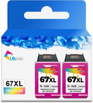 67XL Ink Cartridge Tri Color Combo Replacement for HP Ink 67 XL HP67 HP67XL Tricolor 2700 2700e 2752 2752e 2742e 2755 2755e 4100 4100e 4152e 4155 4155e Envy 6000 6055e 6400 6458 6458e 6455e Printer