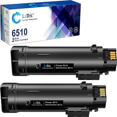 LxTek Compatible Toner Cartridge Replacement for Phaser 6510, WorkCentre 6515 High Yield (2-Pack, Black)