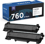 YO Twin Pack TN760 2PK Replacement for Brother TN760 TN730 High Yield Toner Cartridge, Compatible for MFC-L2710DW HL-2395DW DCP-L2550DW HL-L2370DW (Black, 2 Pack)