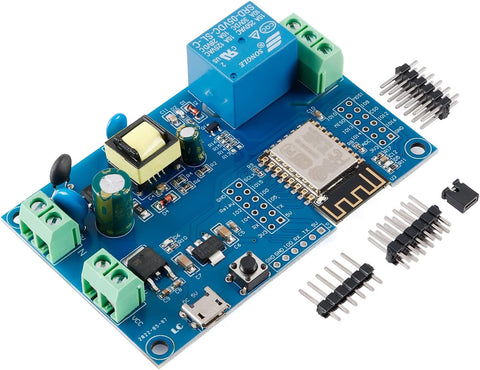 JESSINIE ESP8266 WiFi Single Channel Relay Module ESP-12F AC/DC Power Supply Wireless Relay Module AC90-250V DC7-12V DC5V ESP-12F Development Board Secondary Development