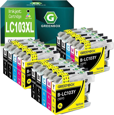 GREENBOX Compatible LC103 XL Ink Cartridge Replacement for Brother LC103 LC103XL for MFC J450DW J4710DW J870DW J6720DW J470DW J650DW J4410DW J4510DW (15 Pack