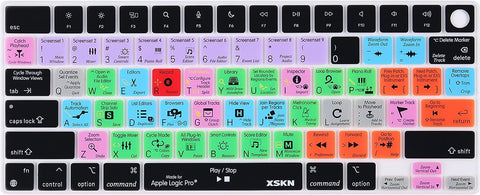 XSKN Logic Pro Shortcut US Layout Silicone Keyboard Cover Skin for 2021 Released MacBook 14 inch A2442 16 A2485 with ( M1 / Max chip ) Liquid Retina XDR Display Touch ID, K-398