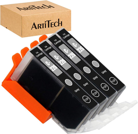 ARTITECH Replacement for Canon CLI-226 Gray CLI226 Gray Ink Cartridges Work for Canon PIXMA MG8120 PIXMA MG6120 PIXMA MG8220 PIXMA MG6220 PIXMA MG6110 Printers, 4 Pack CLI-226 Gray