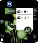 62XL Ink Cartridge Combo Pack Compatible for HP Ink 62 HP 62 Ink Works with HP Envy 7640 5660 5540 5640 OfficeJet 5740 5746 5745 250 200 8040 Series Printer(62XL Ink Cartridges Black and Color) 2PK