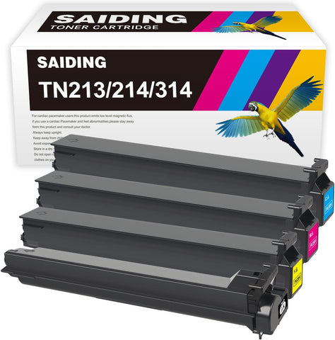 SAIDING Compatible Toner Cartridge Replacement for Konica TN213 TN214 TN314 TN-213 TN-214 TN-314 for Minolta Bizhub C200 C353 C203 C253 Printer (4 Pack)