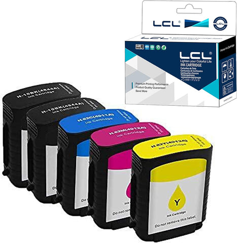 LCL Compatible Ink Cartridge Replacement for HP 10 82 C4844A C4911A C4912A C4913A Designjet 500 500ps 500Plus 800 800ps 815 815mfp 820 820mfp (5-Pack 2Black Cyan Magenta Yellow)