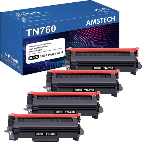 TN760 TN 760 Toner TN-730/TN-760 TN-760 Toner Cartridge Black High Yield Compatible Replacement for Brother TN760 TN730 TN-760 TN 730 TN-730 for MFC-L2710DW MFC-L2750DW DCP-L2550DW Printer 4-Pack