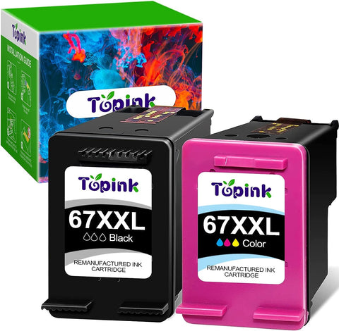 67XL Ink Cartridges Black Color Combo Pack for HP Ink 67 XL XXL HP67 HP67XL for 2700 2700e 2752 2752e 2742e 2755 2755e 4100 4100e 4152e 4155 4155e Envy 6000 6055e 6055 6400 6458 6458e 6455 Printer