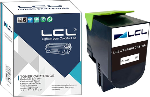 LCL Remanufctured Toner Cartridge Replacement for Lexmark 71B0010 71B10K0 CS317 CS317dn CX317 CX317dn CS417 CS417dn CX417 CX417de CS517 CS517de CX517de CX517 (1-Pack Black) Toner