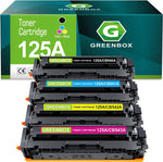 GREENBOX Compatible 125A High Yield Toner Cartridge Replacement for HP 125A CB540A CB541A CB542A CB543A for HP Color CM1312 MFP CM1312nfi CP1215 CP1515n CP1518ni Printer (4-Pack, KCMY)