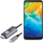 Cable for LG Stylo 4 (Cable by BoxWave) - SmartDisplay Cable - USB Type-C to HDMI (6 ft), USB C/HDMI Cable for LG Stylo 4 - Jet Black