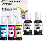 FASTINK Compatible 502 High Capacity Ink Bottles,Replacement for Epson 502 Ink Refill Bottles,Work with Ecotank ET-2760, ET-3760, ET-2750, ET-4750,ET-4760 ET-2850 ET-3830 ET-3850 Printer