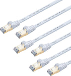 JAVEX CAT 6A / CAT 7 Ethernet Patch Cable Network Internet Cord RJ45 Standard 600MHz 10Gbps UL Listed Jumper LAN for Modem Router Computer Switches 3 FT 6 Pack White