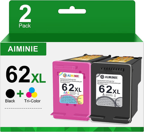 62XL Ink Cartridges Combo Pack Replacement for HP 62 XL 62XL Printer Ink for HP Envy 7645 7640 5660 Officejet 5740 Ink Cartridges Black and Color High Yield