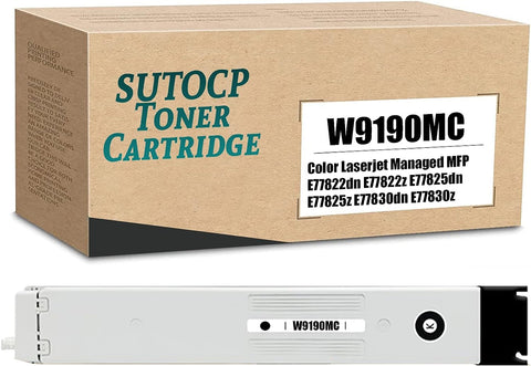 Sutocp Compatible W9190MC Black Toner Cartridges for HP Color Laserjet Managed MFP E77822dn E77822z E77825dn E77825z E77830dn E77830z Printer (Black)