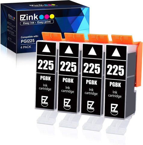 E-Z Ink (TM Compatible Ink Cartridge Replacement for Canon PGI-225 PGI225 Compatible with PIXMA MX882 MX892 MG5320 MG6220 MG5220 MG6120 MG8220 MX712 IP4820 IP4920 IX6520 Printer (Large Black, 4 Pack)