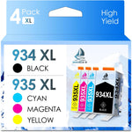 934XL 935XL Ink Cartridges Compatible Replacement for HP 934 and 935 High Yield Work with HP Officejet 6810 HP Officejet Pro 6830 6230 6835 6812 6815 6820 6220 6800 (BK/C/M/Y, 4 Pack)