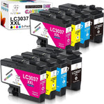 MS DEER LC3037 BK/C/M/Y Ink Cartridges High-Yield Replacement Compatible with Brother LC3037XXL LC3037BK for MFC-J6945DW MFC-J6545DW MFC-J5845DW MFC-J5945DW (Black Cyan Yellow Magenta) 8-Pack