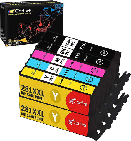 Cartlee 10 Compatible Ink Cartridges Replacement For PGI-280XXL CLI-281XXL 280 XXL 281XXL For Canon Pixma TR8520 TS9120 TS8220 TS6120 TS6220 TS6320 TR7520 TS8120 TS8320 TR8500 printers (10 Pack Combo)