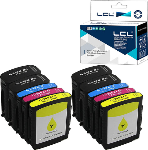 LCL Compatible Ink Cartridge Replacement for HP 940XL 4906AN 4907AN 4908AN 4909AN 8000-A809a Wireless 8500–A909b A909a A809n 8000 A909n A909g A811a 8500A-A910a (4Black 2Cyan 2Magenta 2Yellow 10-Pack)