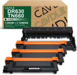 CAVDLE Compatible Drum and Toner Cartridge Replacement for Brother DR630 TN660 TN630 Work with HL-L2300D HL-L2305W HL-L2360DN MFC-L2680W MFC-L2685DW MFC-L2705DW (3 Toner Cartridges + 1Drum Unit)