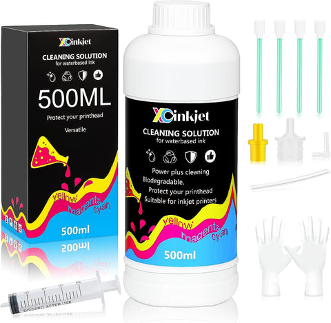 XCinkjet 500ml printhead Cleaning kit for HP Epson Canon Brother 8600 8610 8620 6700 8625 wf-7720 et-2760 wf-3640 Printer Nozzle Cleaner