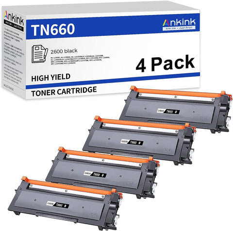 ANKINK High Yield TN660 TN630 Black Toner Cartridge Replacement for Brother TN-660 630 to Use with MFC-L2700DW L2720DW L2740DW HL-L2300D L2320D L2360DW L2380DW DCP-L2540DW Laserjet Printer?4 Pack?