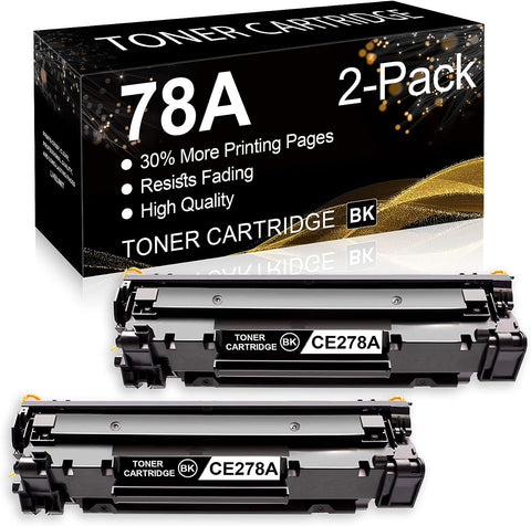 78A Black Toner Cartridges (2-Pack) LVE Compatible Replacement for HP 78A CE278A Black Toner for Pro M1536dnf MFP M1537dnf MFP P1606dn P1606 P1566 P1560 M1538dnf MFP M1530 MFP Printer Toner | CE278D