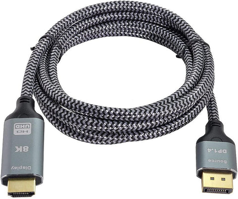 Cablecc DisplayPort 1.4 Source to HDMI 2.0 Display 8K UHD 4K DP to HDMI Male Monitor Cable Connector 1.8m 6ft