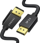 IVANKY DisplayPort 2.0 Cable, 16K DP 2.0 Cable with 80Gbps Bandwidth [16K@60Hz, 10K@60Hz, 8K@60Hz, 4K@165Hz], Support HDR, HDCP 2.2, 3D, ARC, Compatible with Gaming Monitor, TV and More (6.6ft)