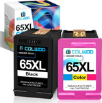 COLWOD 65XL Ink Cartridge Replacement for HP Ink 65 65XL for HP 65 Ink Cartridges Black Color Combo Pack for HP65 XL Ink Cartridges 65xl Ink Cartridge for HP Printers Deskjet 3755 3700