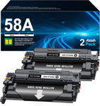 58A Toner Cartridge Black (with Chip) Replacement for HP 58A, 58X CF258X Works for HP Laser Jet Pro MFP m428fdw, M428fdn Series, pro M404n M404dn M404dw Series Printer, CF258A, 2 Pack