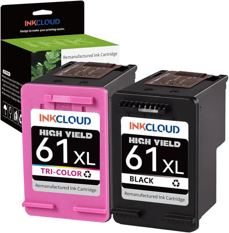 61XL XXL Ink Combo Pack for HP 61 Ink Cartridges for HP Envy 4500 4502 5530 5534 Deskjet 3050A 1000 1010 1512 3054 Officejet 1051 4630 4635 Printer (1 Black 1 Tri-Color)