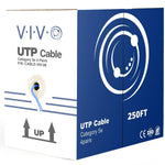 VIVO Blue 250ft Bulk Cat5e, CCA Ethernet Cable, 24 AWG, UTP Pull Box, Cat-5e Wire, Indoor, Network Installations CABLE-V013B