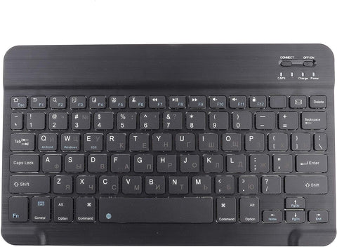 Bindpo 10.1inch Slim Ultra Wide Wireless Bluetooth3.0 Keyboard,Portable Russian English Wireless 80key Mute Keyboard,Waterproof,Energy-Saving,for Windows/Android/iOS,for Computer Laptop Tablet