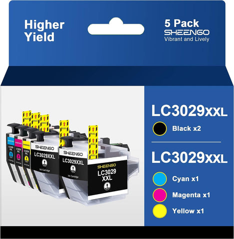 LC3029 XXL 5PKS Super High Yield Compatible Ink Cartridges for Brother LC3029 Ink Cartridges for MFC-J6535DW MFC-J6935DW MFC-J5830DW Printer (5 Pack)