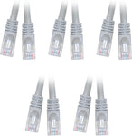 10-Feet Cat6 Gray Ethernet Crossover Cable, Snagless/Molded Boot - Pack of 5 (CNE15119)