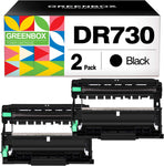 GREENBOX (NO TONER) Compatible Drum Unit Replacement for Brother DR730 DR-730 for HL-L2350DW HLL2395DW HLL2390DW HL-L2370DW HL-L2370DWXL MFC-L2750DW MFC-L2750DWXL MFC-L2710DW Printer (2 Black)