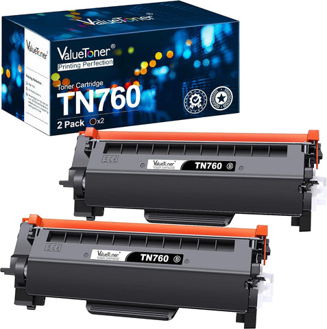 Valuetoner Compatible Toner Cartridge Replacement for Brother TN760 TN 760 TN730 TN-730 to use with HL-L2350DW HL-L2395DW HL-L2390DW HL-L2370DW MFC-L2690DW MFC-L2750DW MFC-L2710DW DCP-L2550DW(2-Black)