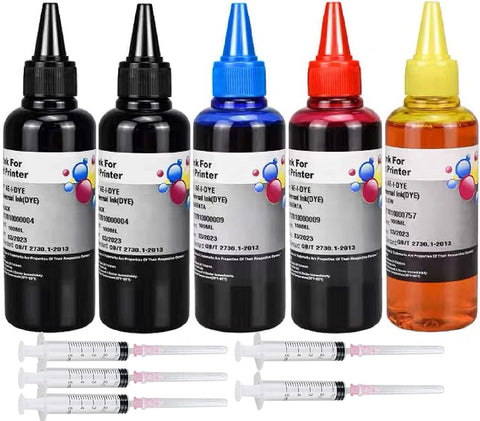 AYMSous Ink Refill Kit for Canon 250 251 270 271 280 281 1200 2200 PG240 CL241 PG245 CL246 PG210 Refillable Ink Cartridge, CIS CISS System with 5 Syringes(5x100ML 2BK, 1C. 1M, 1Y)