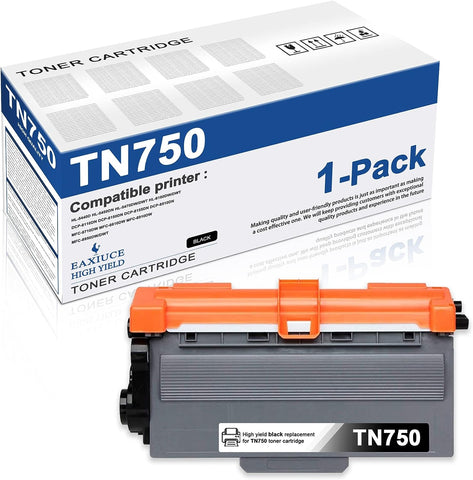 High Yield TN-750 1 Pack Black Toner TN750 Toner Cartridge Compatible Replacement for HL-5440D 5450DN 5470DW DCP-8110DN 8150DN 8155DN MFC-8710DW 8810DW 8910DW Printer, by EAXIUE