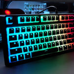 UniCusMech Customized 134 Keys Full Kit-RGB, PBT Double Leather Pudding Mechanical Keycaps,OEM Profile,Compatible 6187104108 Keys ANSI Mechanical Keyboard, Gateron Kailh Cherry MX Switches(Black)