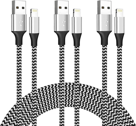 iPhone Charger Cable 3Pack 6FT, [Apple MFi Certified] Lightning Cable Cord Nylon Braided iPhone Charger Fast Charging Compatible with iPhone 14 13 12 11 Pro Max XR XS X 8 7 6 Plus SE/iPad