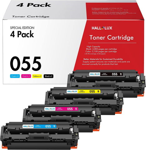 055 055H Toner Cartridge Set Replacement for Canon 055 Crg-055 055H Crg-055H to Work with Color Imageclass Mf741cdw Mf743cdw Mf745cdw Mf746cdw Lbp664cdw Printer (Black Cyan Magenta Yellow, 4 Pack)