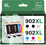 Topkolor 902XL Ink Cartridges Combo Pack Compatible with HP 902 Ink Cartridges Compatible for HP OfficeJet Pro 6978 6968 6958 6960 6970 6962 Printers,5Pack