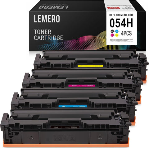 LEMERO 054H 054 Compatible Toner Cartridge Replacement for Canon 054H 054 CRG-054 High Yield to use with Color ImageCLASS MF642Cdw MF644Cdw MF640C MF641Cw LBP622Cdw LBP620 (Black/Cyan/Magenta/Yellow)