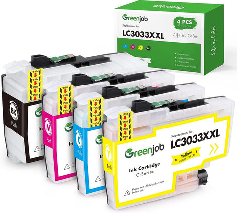 Greenjob Compatible Ink Cartridge Replacement for Brother LC3033 XXL LC3033XXL 3033 LC3035 3035 Work for MFC-J995DW MFC-J995DWXL MFC-J815DW MFC-J805DW MFC-J805DWXL Printer (BK/C/M/Y), 4 Packs