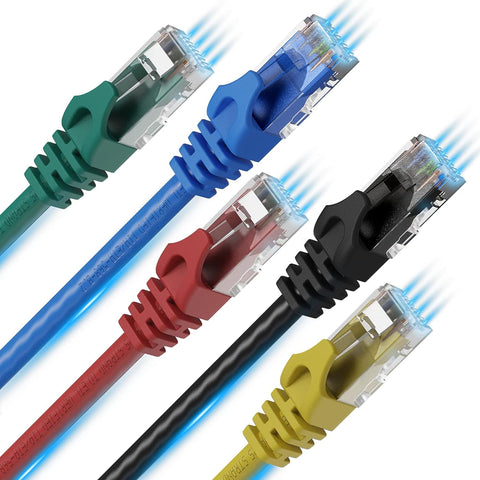 Cat6 Ethernet Cable (6 Feet) LAN, UTP Cat 6 RJ45, Network, Patch, Internet Cable - 20 Pack (6 ft)