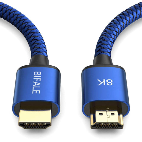 BIFALE 8K HDMI Cable 6ft 2Pack, Nylon Braided 2.1 HDMI Cable Support Dolby Atmos, 8K@60Hz, 4K@120Hz, Dynamic HDR, eARC, 48Gpbs, Compatible with Apple TV, PS5, RTX3080 / 3090, RX 6800/6900 and More